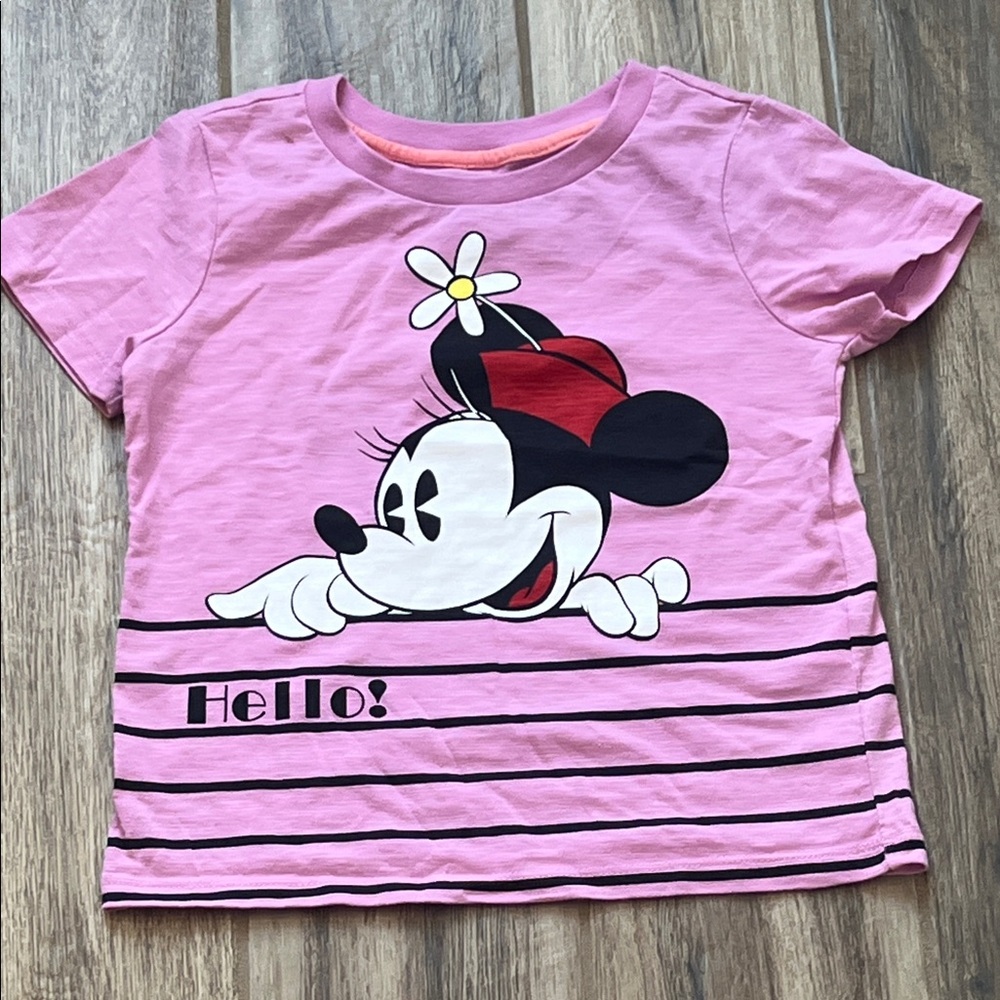 Disney Store Minnie Mouse Hello /Goodbye Pink T-Shirt